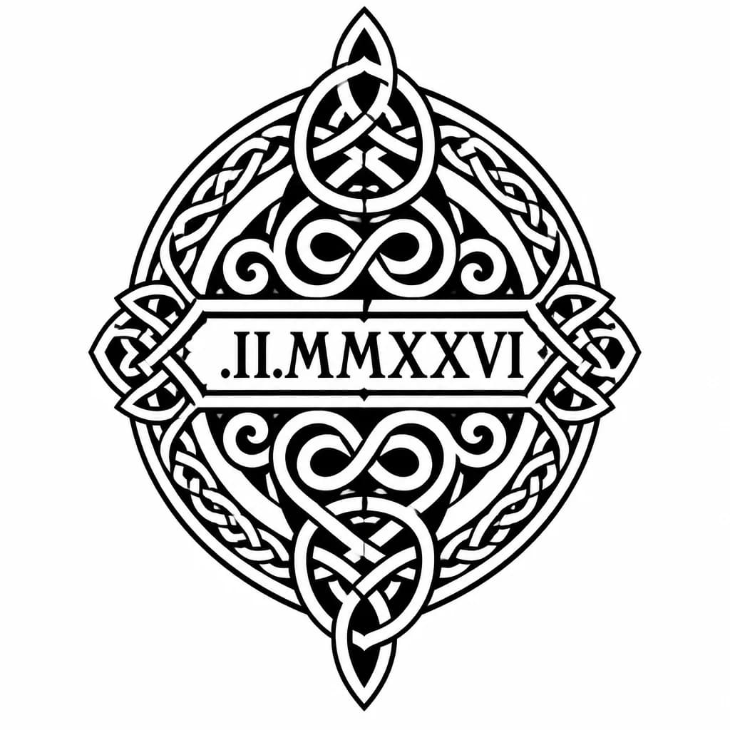 Тату эскиз: Нужна дата XXVIII.II.MMXXVI