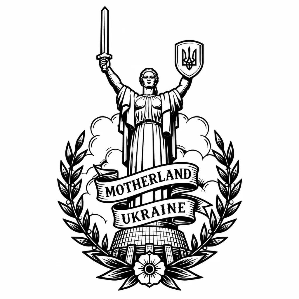 Тату эскиз: Родина мать памятник