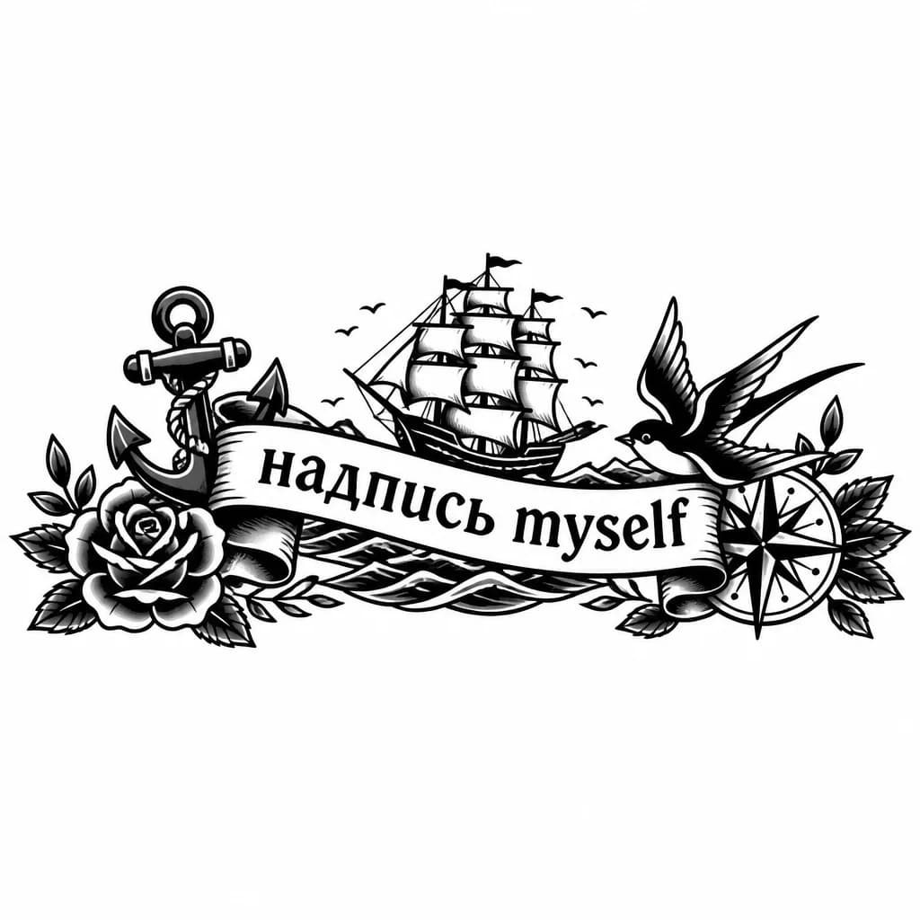 Тату эскиз: татуировка до 7 см