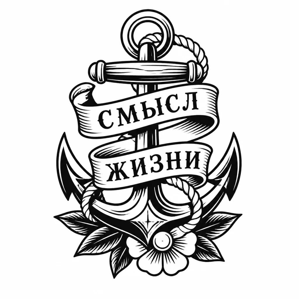 Тату эскиз: На плече смысл жизни 