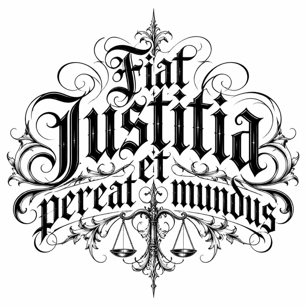 Тату эскиз: Fiat justitia et pereat mundus