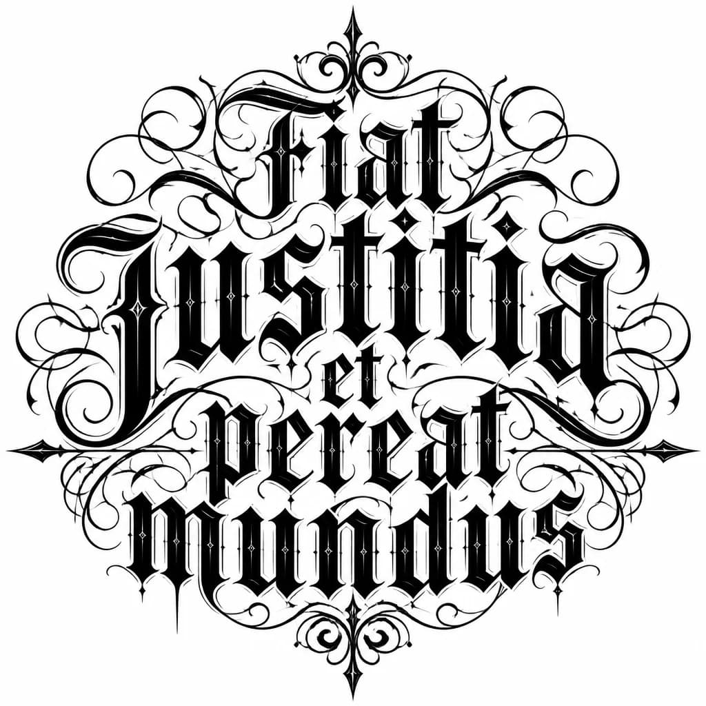 Тату эскиз: Fiat justitia et pereat mundus