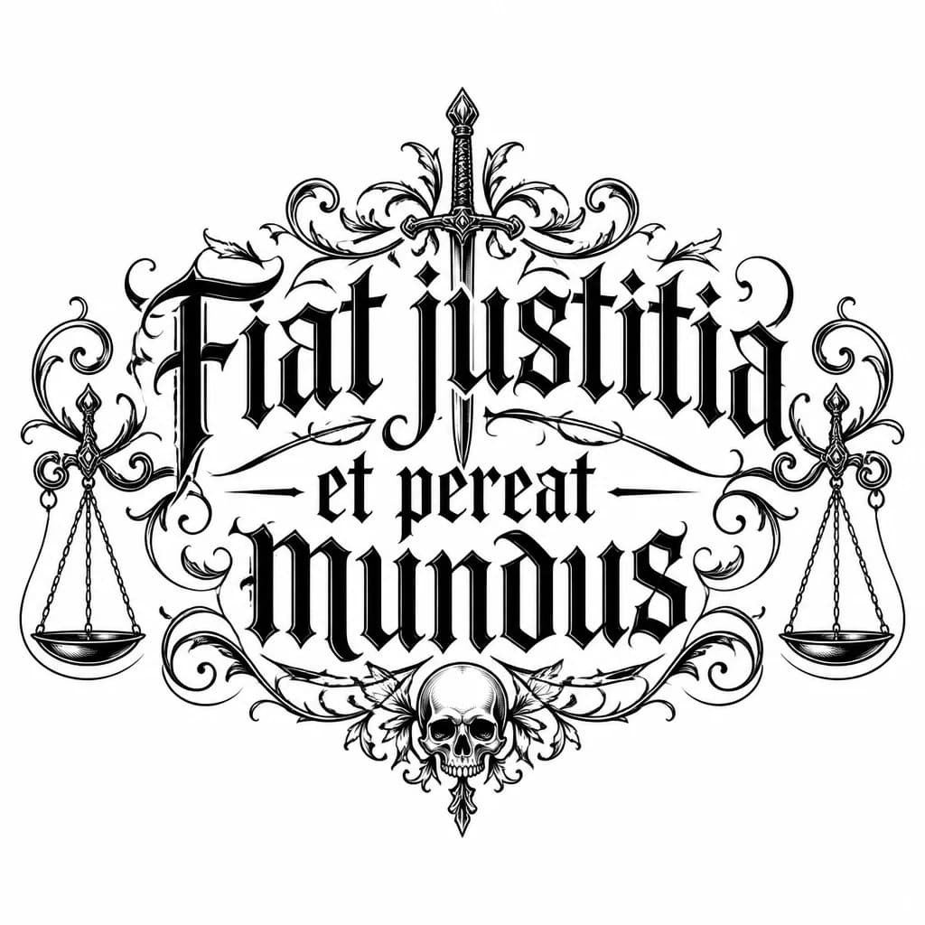 Тату эскиз: Fiat justitia et pereat mundus