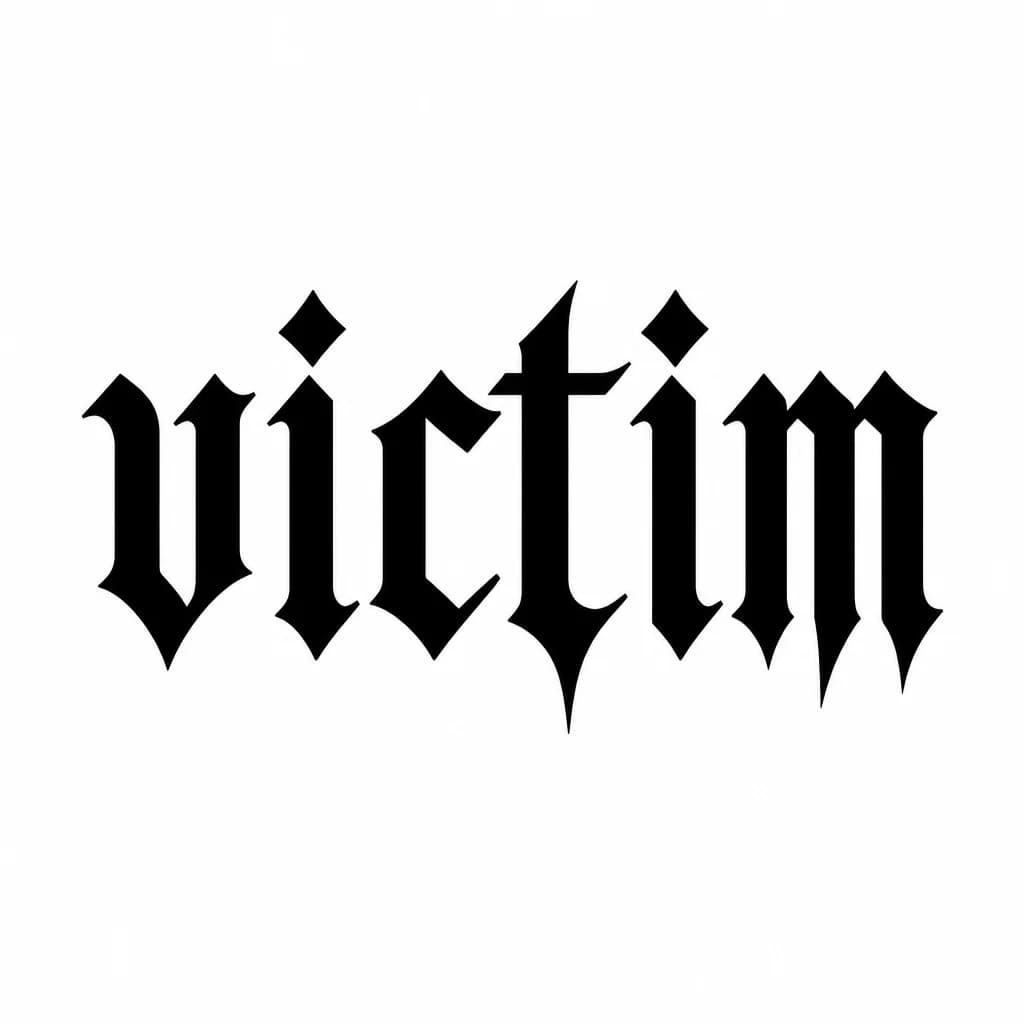 Тату эскиз: Font: victim (gothic dark lettering)