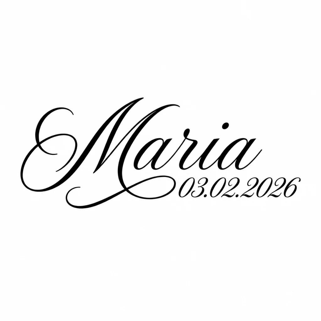 Тату эскиз: Font: Maria 03.02.2026 (elegant cursive script)