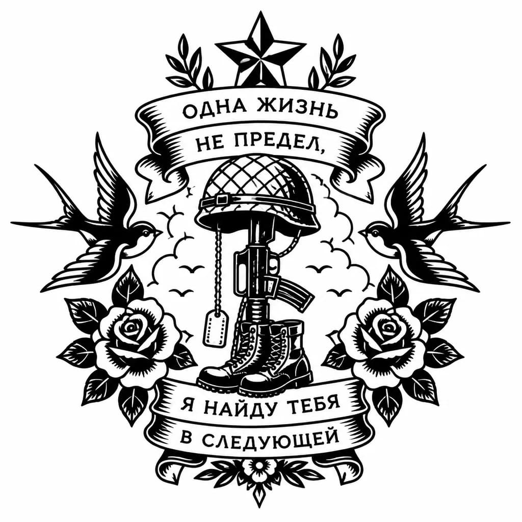 Тату эскиз: Тату в честь брата погибшего на сво

