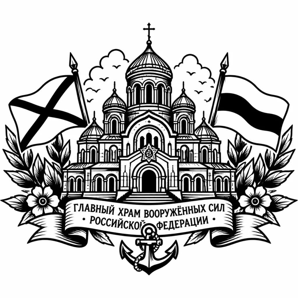 Тату эскиз: Главный храм Вооружённых сил Российской Федерации