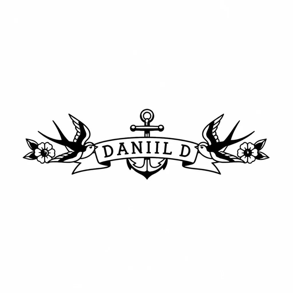 Тату эскиз: DANIIL D