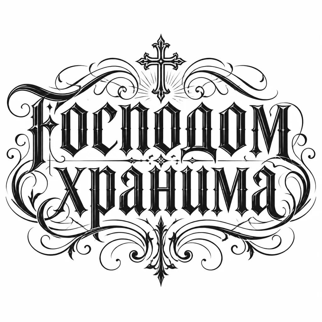 Тату эскиз: Красивый шрифт, который написан прописными буквами