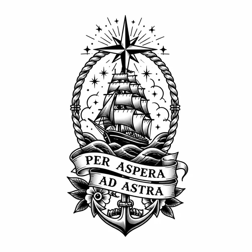 Фраза сила внутри или через тернии к звездам на латыни. Хотелось бы на руке