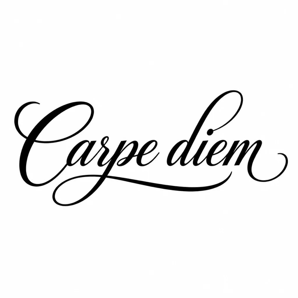 Тату эскиз: Font: Carpe diem (elegant cursive script)