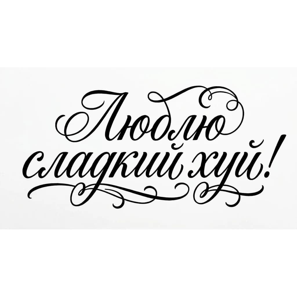 Тату эскиз: Font: Люблю сладкий хуй! (elegant cursive script)