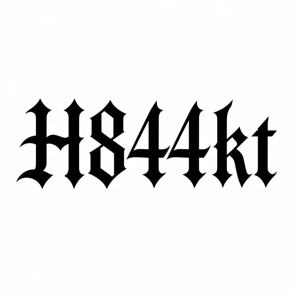 Тату эскиз: Font: H844kt  (gothic dark lettering)