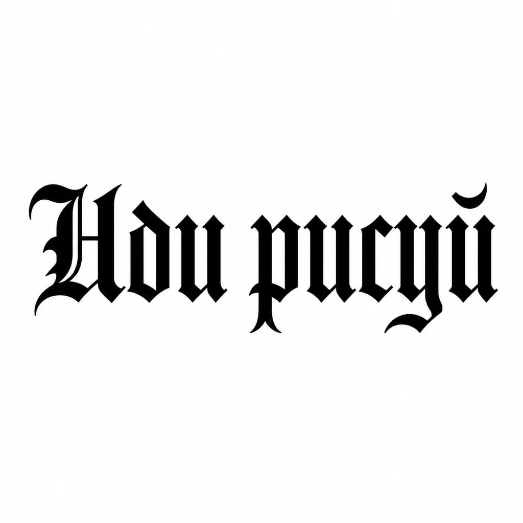 Тату эскиз: Font: Иди рисуй (old english blackletter)
