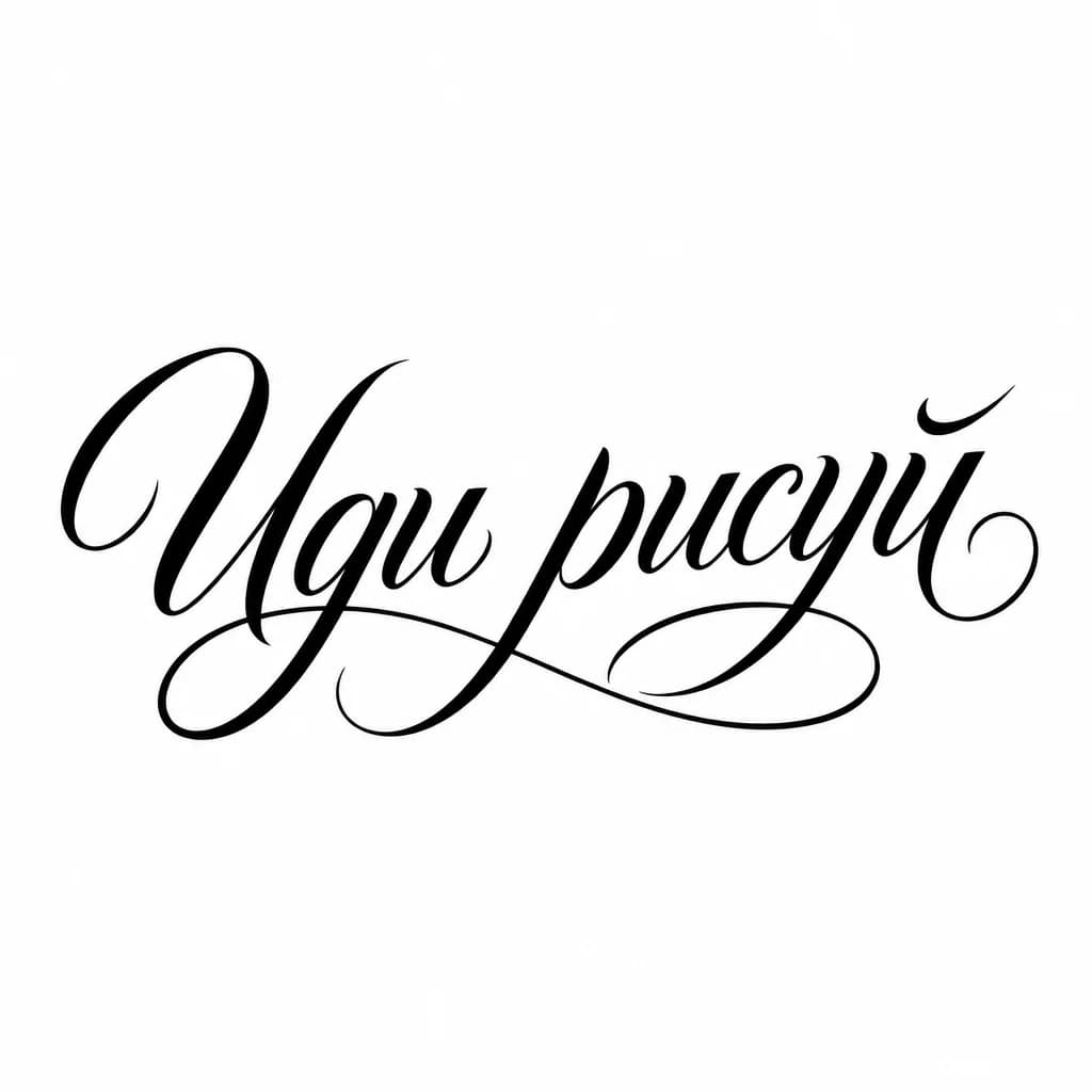 Тату эскиз: Font: Иди рисуй (elegant calligraphy)
