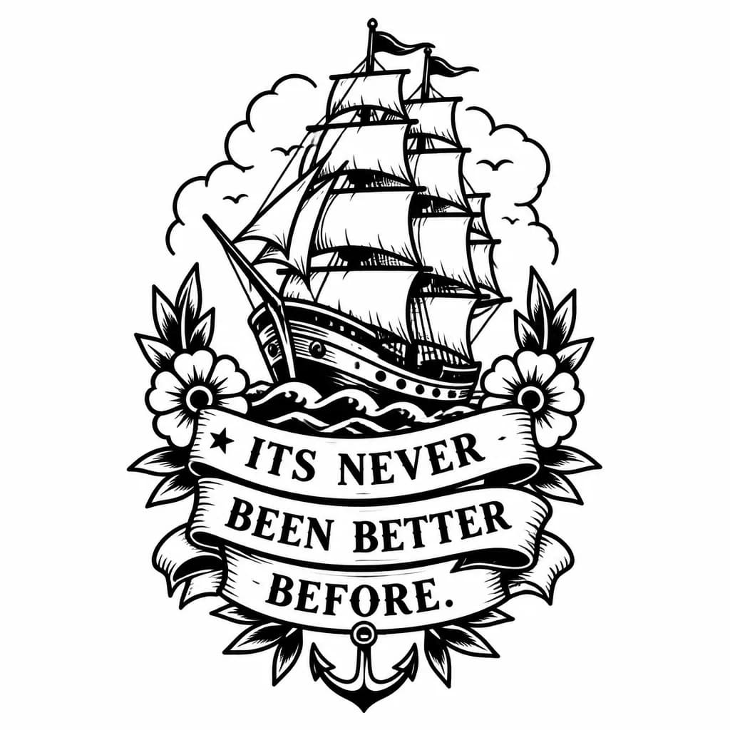 Тату эскиз: It's never been better before

