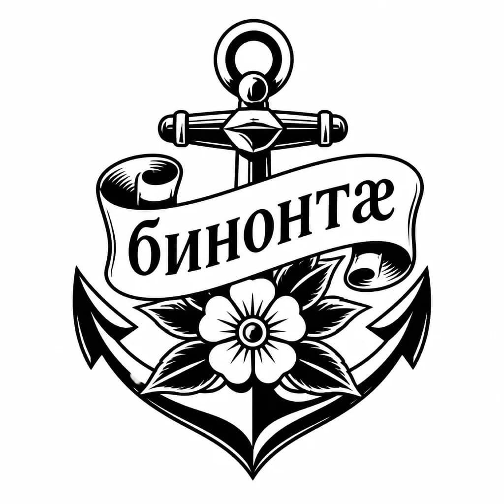 Тату эскиз: Хочу тату с красивым ширифтом со словом бинонтæ