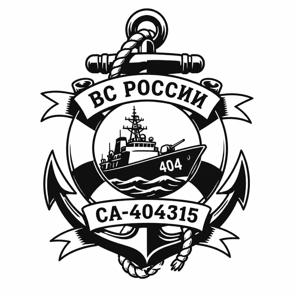 Тату эскиз: жетон ВС РОССИИ СА-404315
