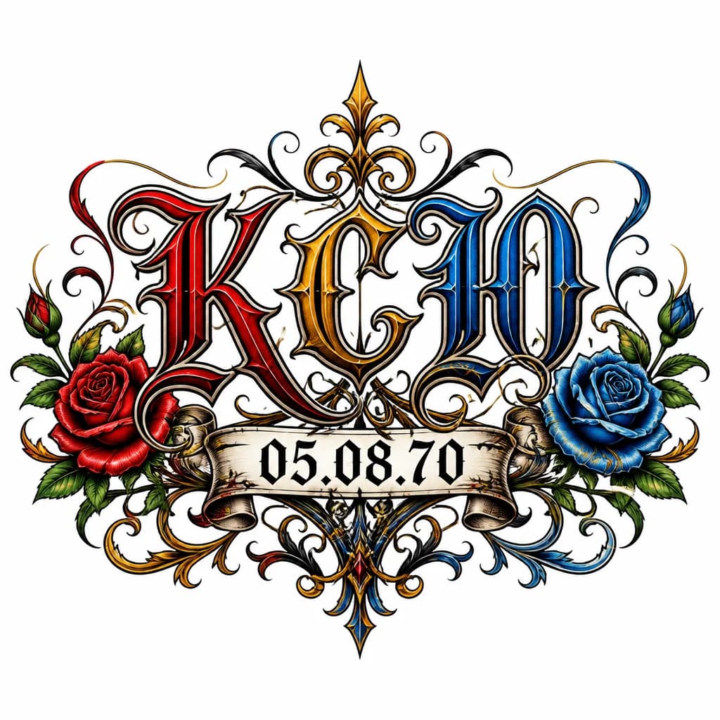 Тату эскиз: К С Ю   05.08.70