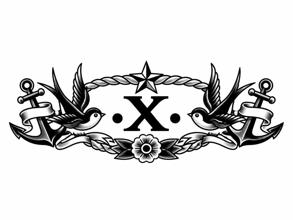 Тату эскиз: Красиво написать XXIII.X.XXVI
