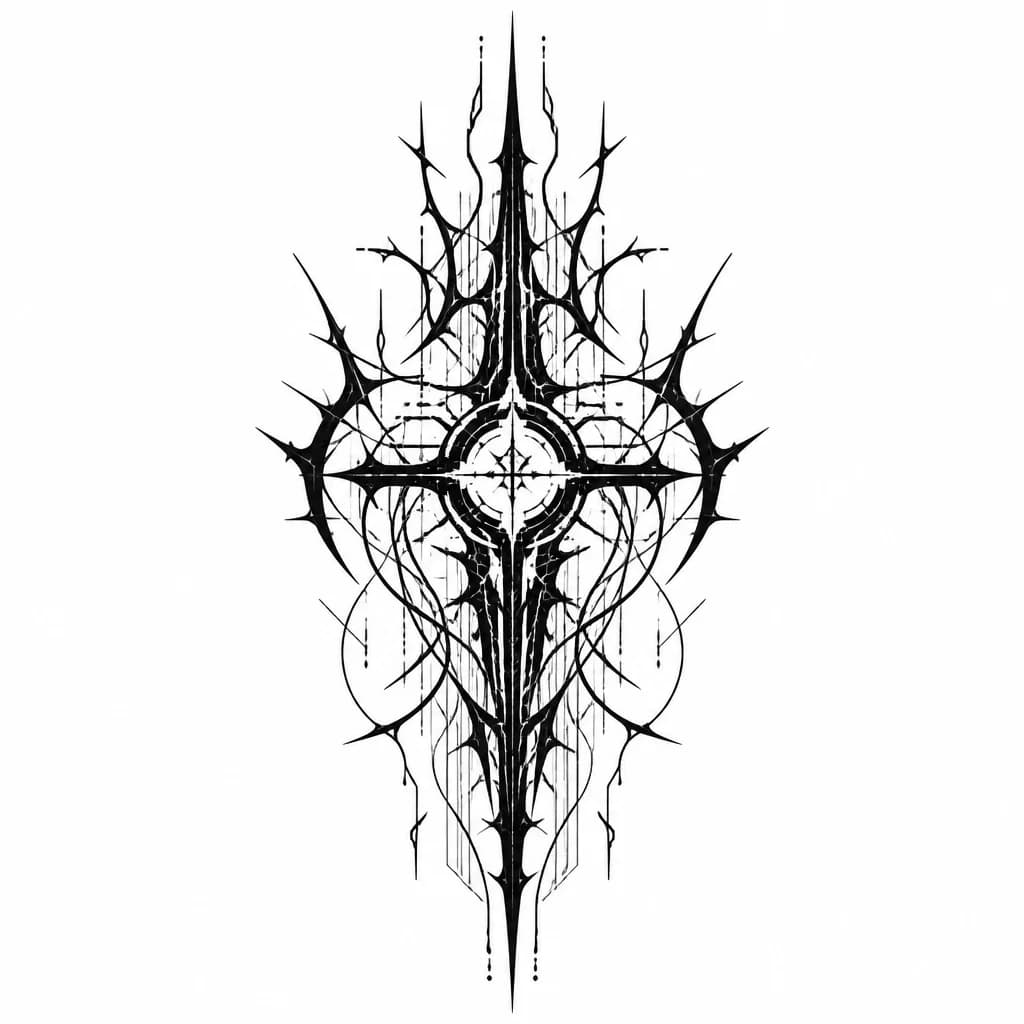 Тату эскиз: gothic sybersigilism