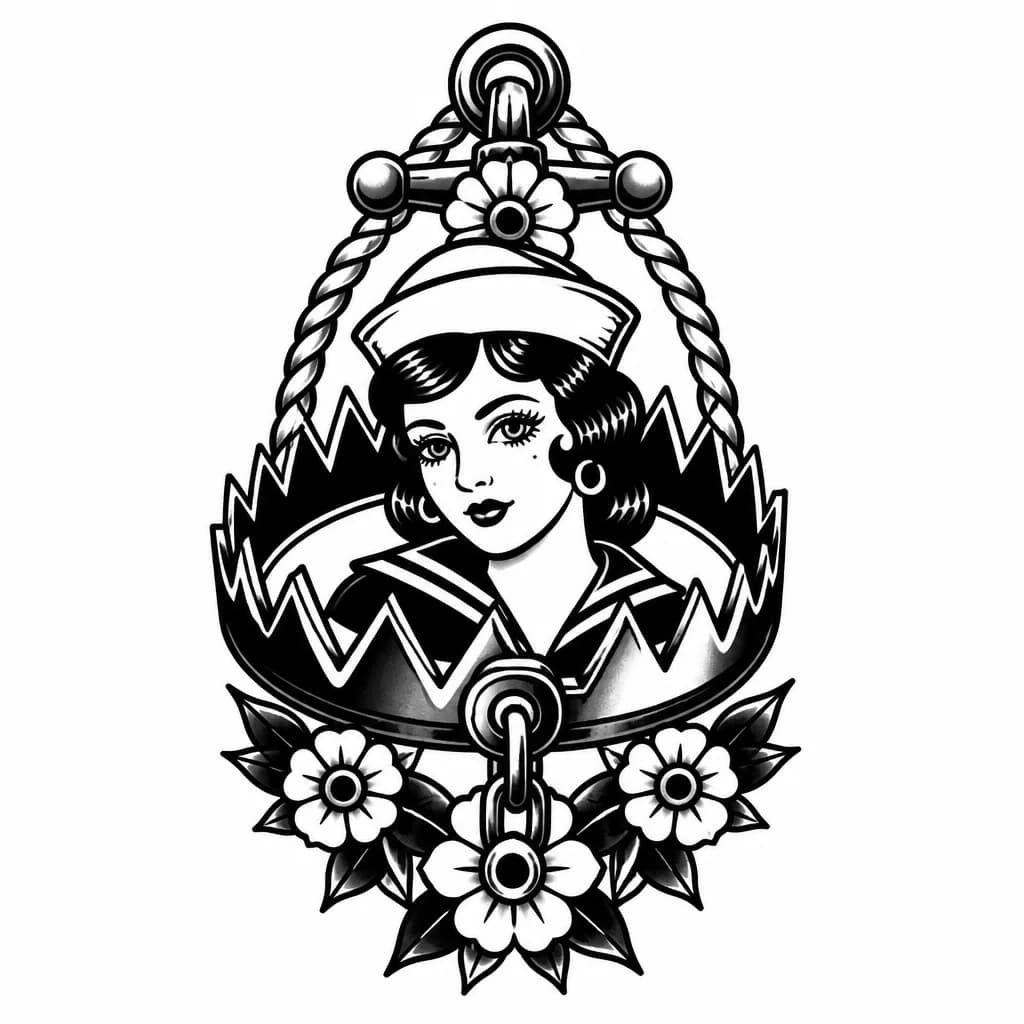Тату эскиз: капкан на коленке