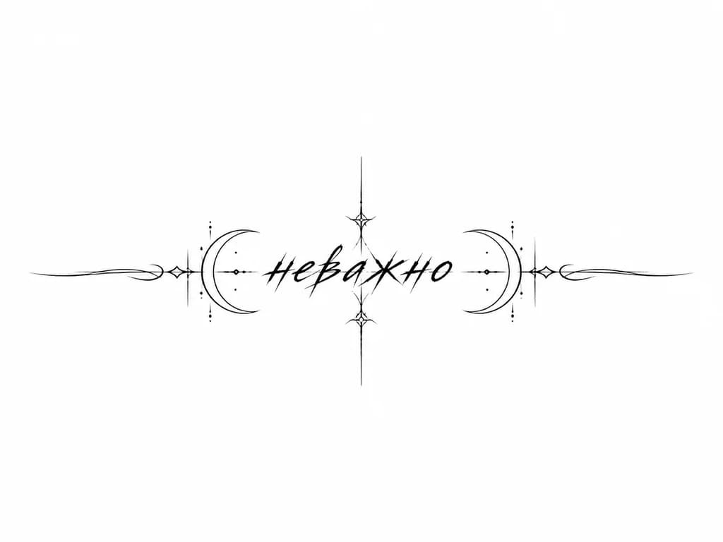 Тату эскиз: Черная надпись, мужская, плохо читаемая 