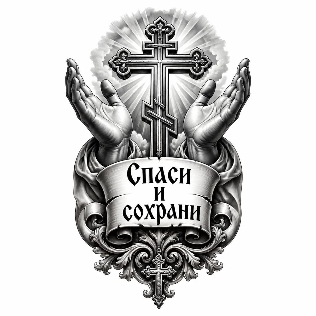 Тату эскиз:  спаси и сохрани