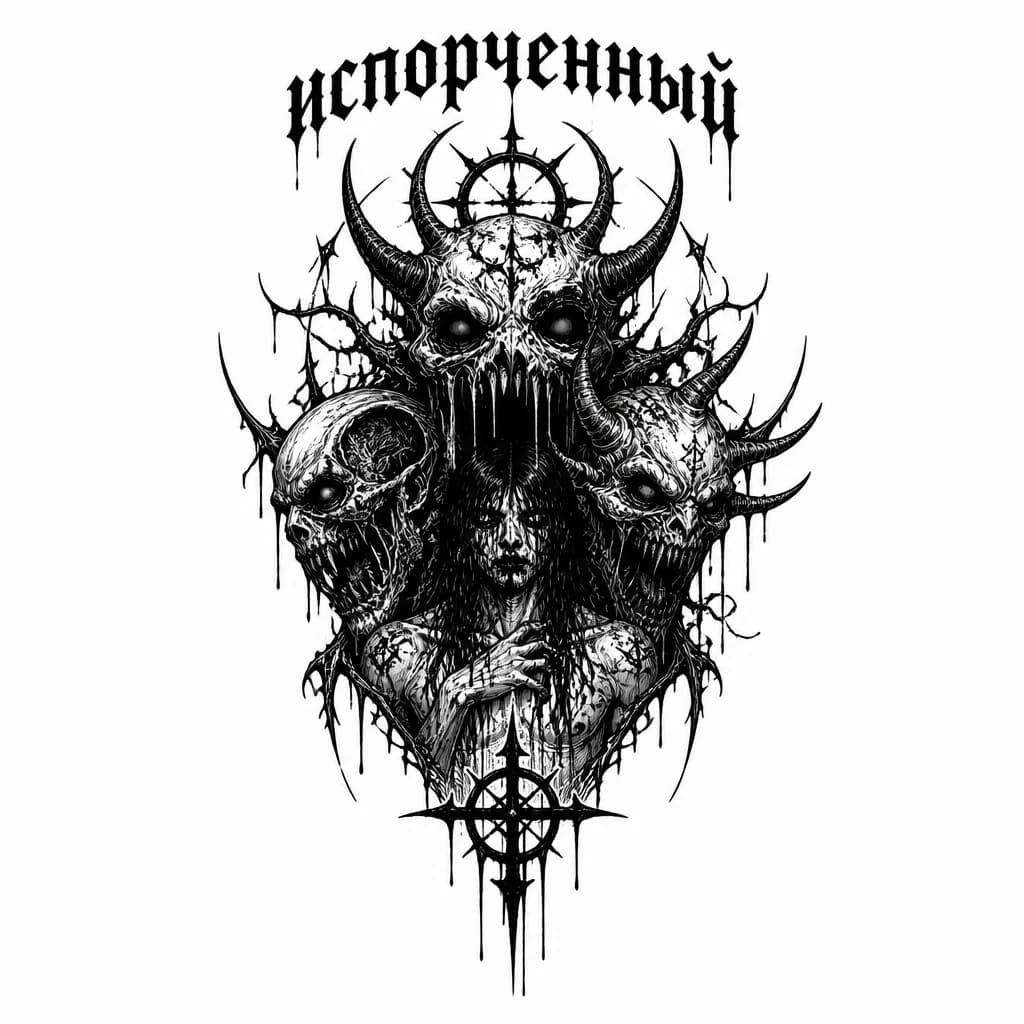 Тату эскиз: на английском языке «испорченный» 