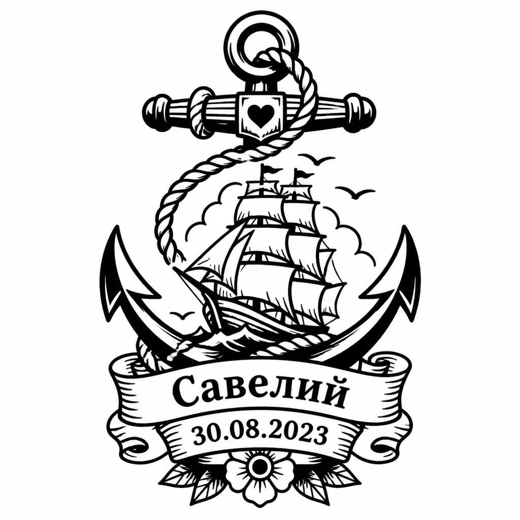 Тату эскиз: Надпись на русском языке 