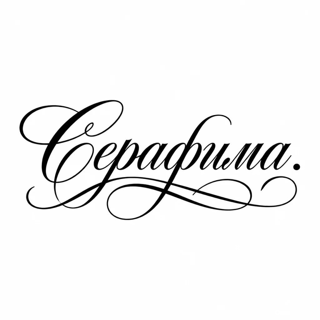 Тату эскиз: Font: Серафима
 (elegant calligraphy)
