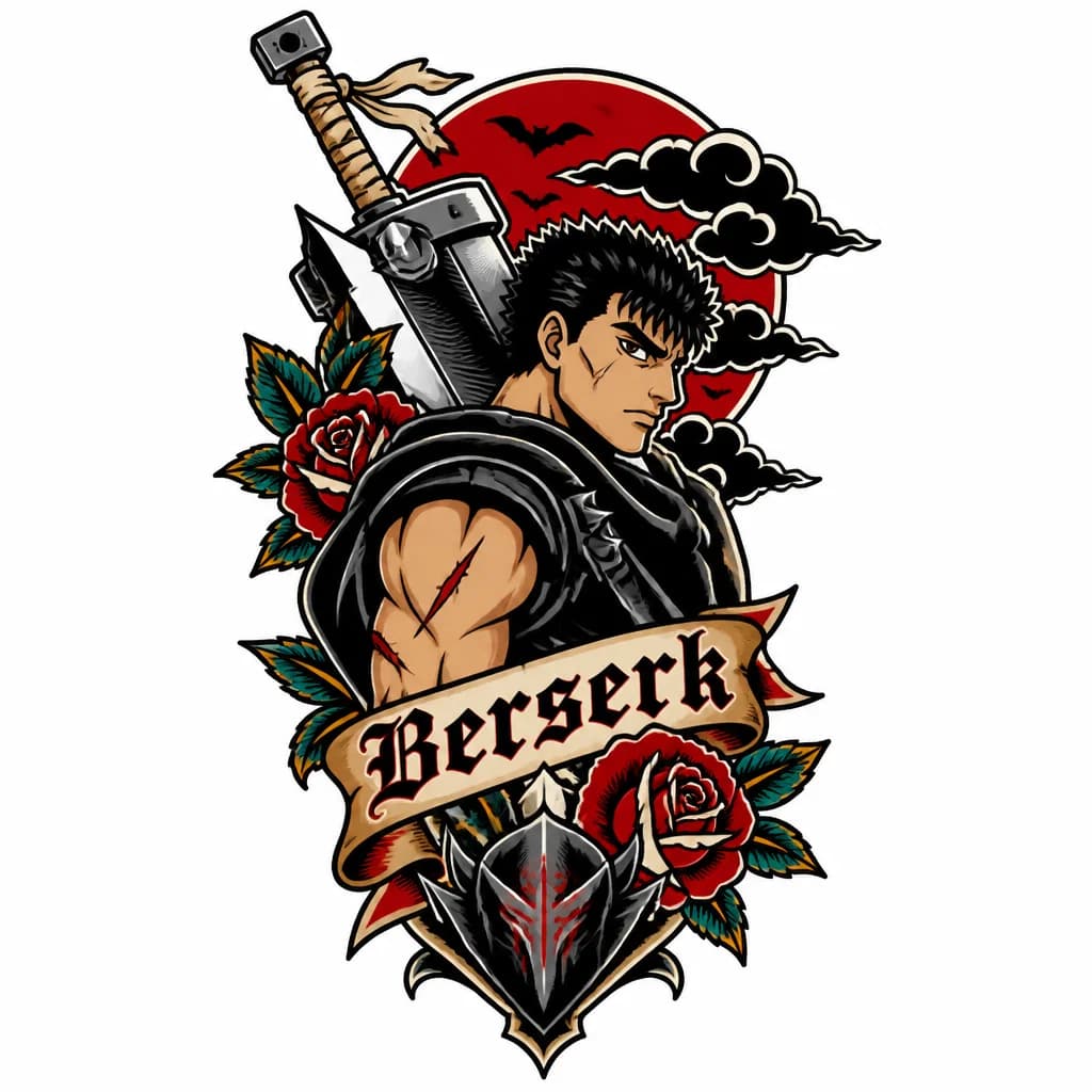Тату эскиз: Berserk anime