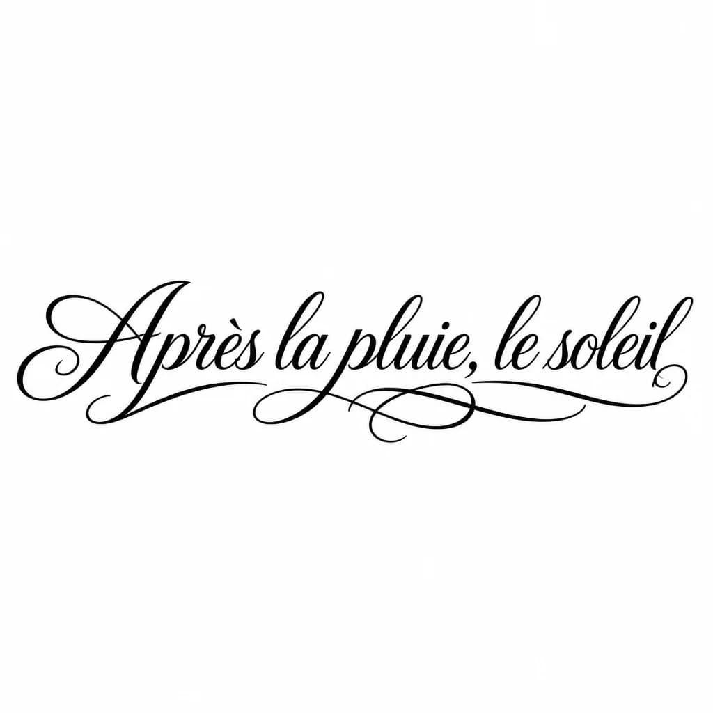 Тату эскиз: Font: Après la pluie, le soleil (elegant cursive script)