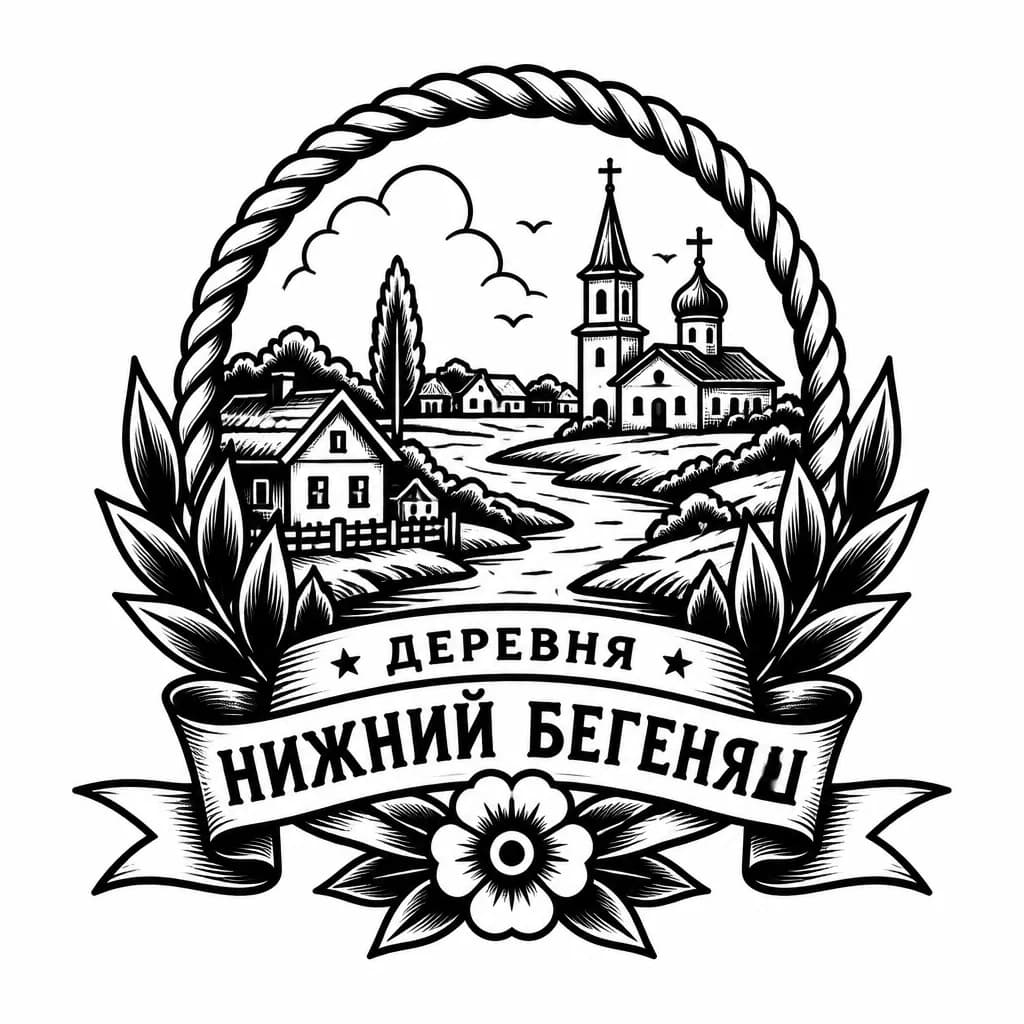 Тату эскиз: Сделай эскиз для тату "деревня Нижний Бегеняш" .
