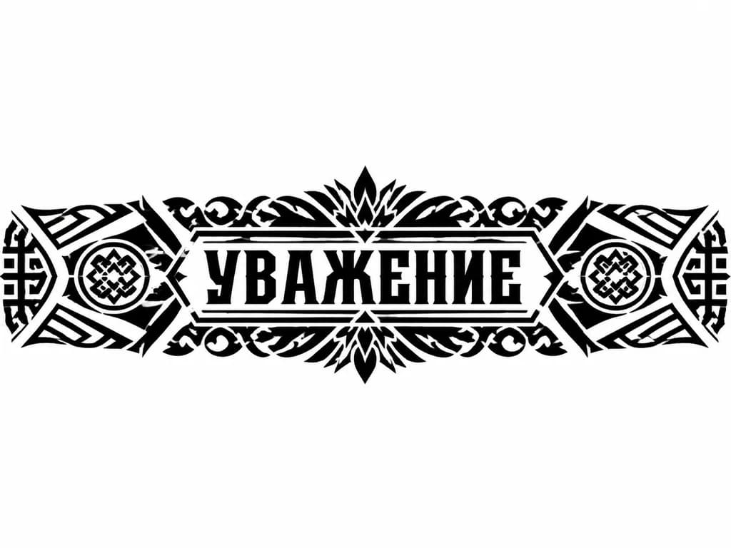 Тату эскиз: Надпись уважение жирным шрифтом на предплечье
