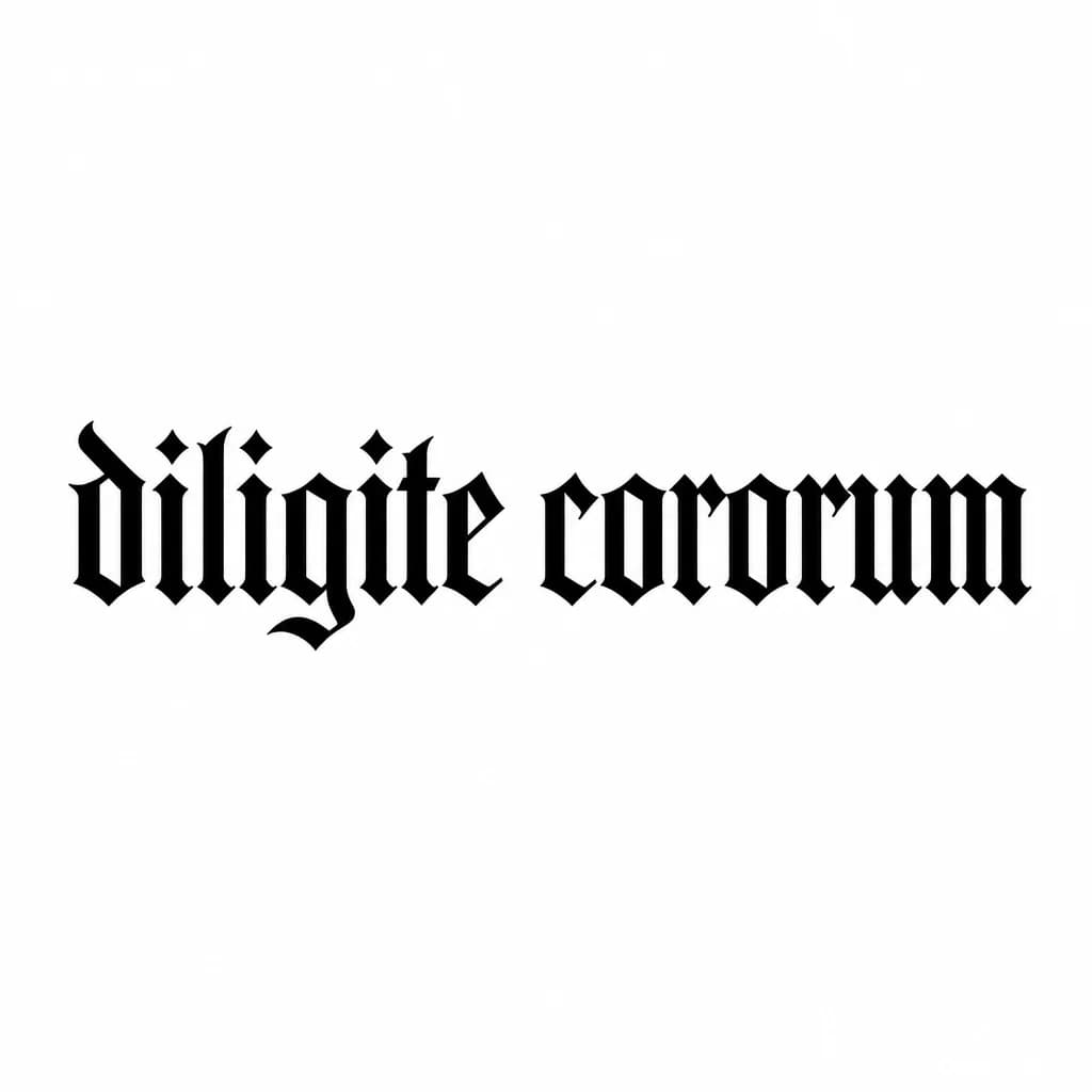 Тату эскиз: Font: diligite cororum (old english blackletter)