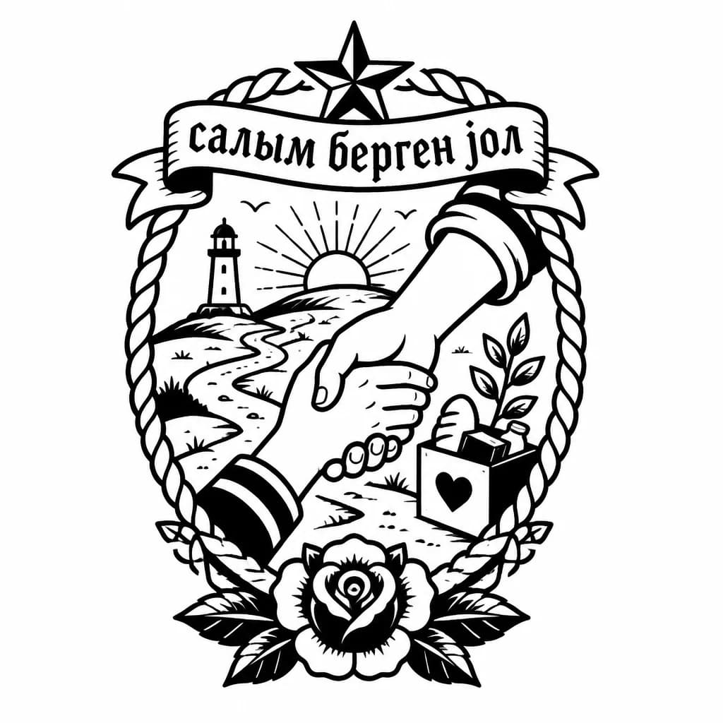 Тату эскиз: салым берген jол