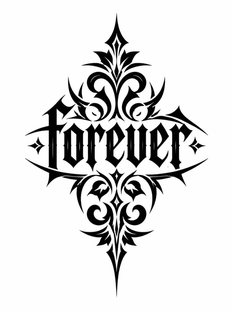 Тату эскиз: просто слово forever
