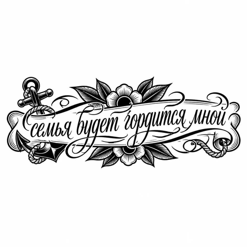Тату эскиз: Хочу тату на внешнюю сторону предплечья : семья будет гордится мной 