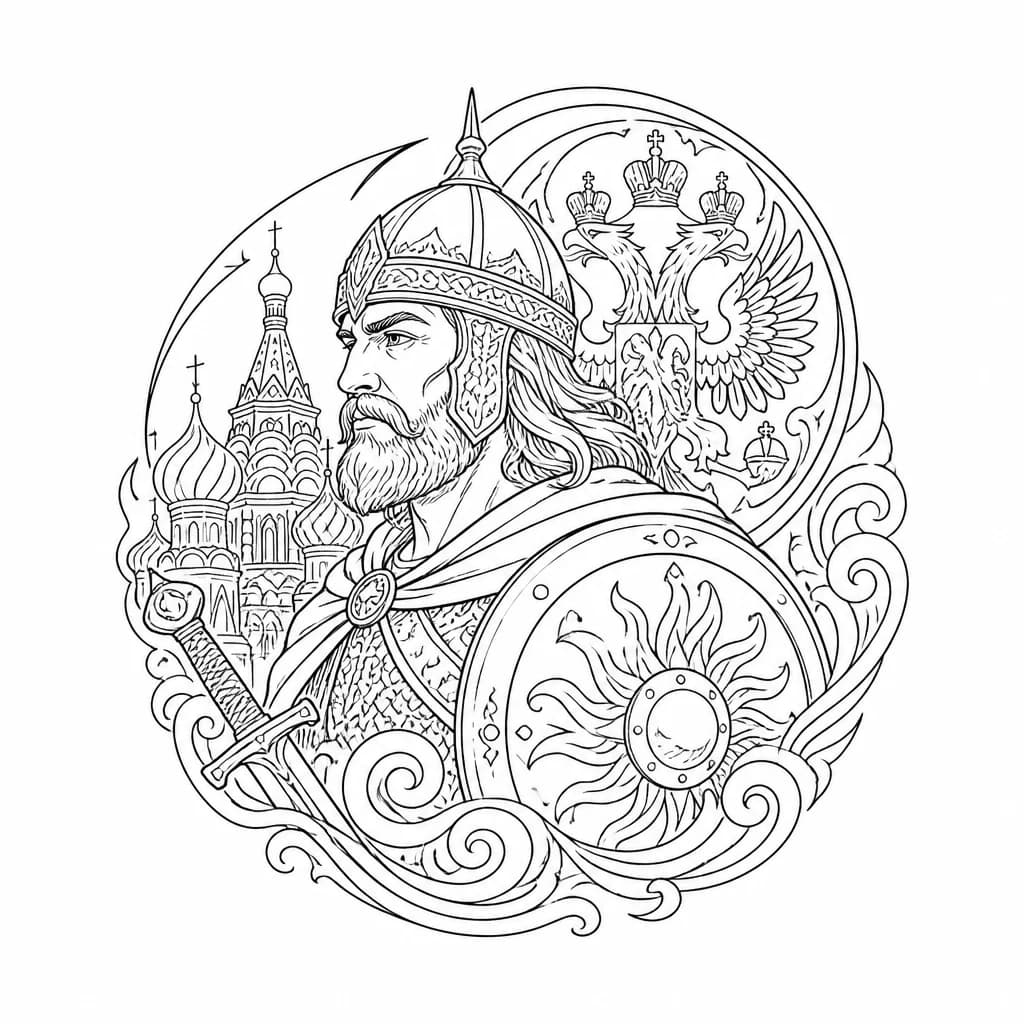Тату эскиз: Русский богатырь 
