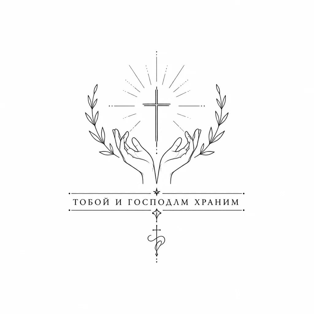 Тату эскиз: Эскизы татуировок с надписью « Тобой и Господом храним"