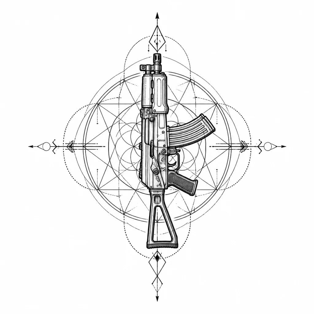 Тату эскиз: акс 74у