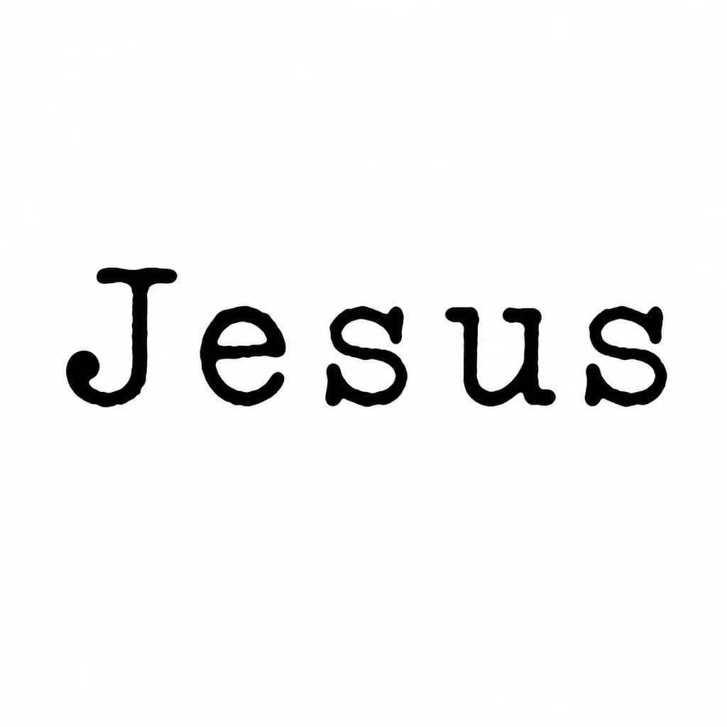 Тату эскиз: Font: Jesus (typewriter mechanical lettering)