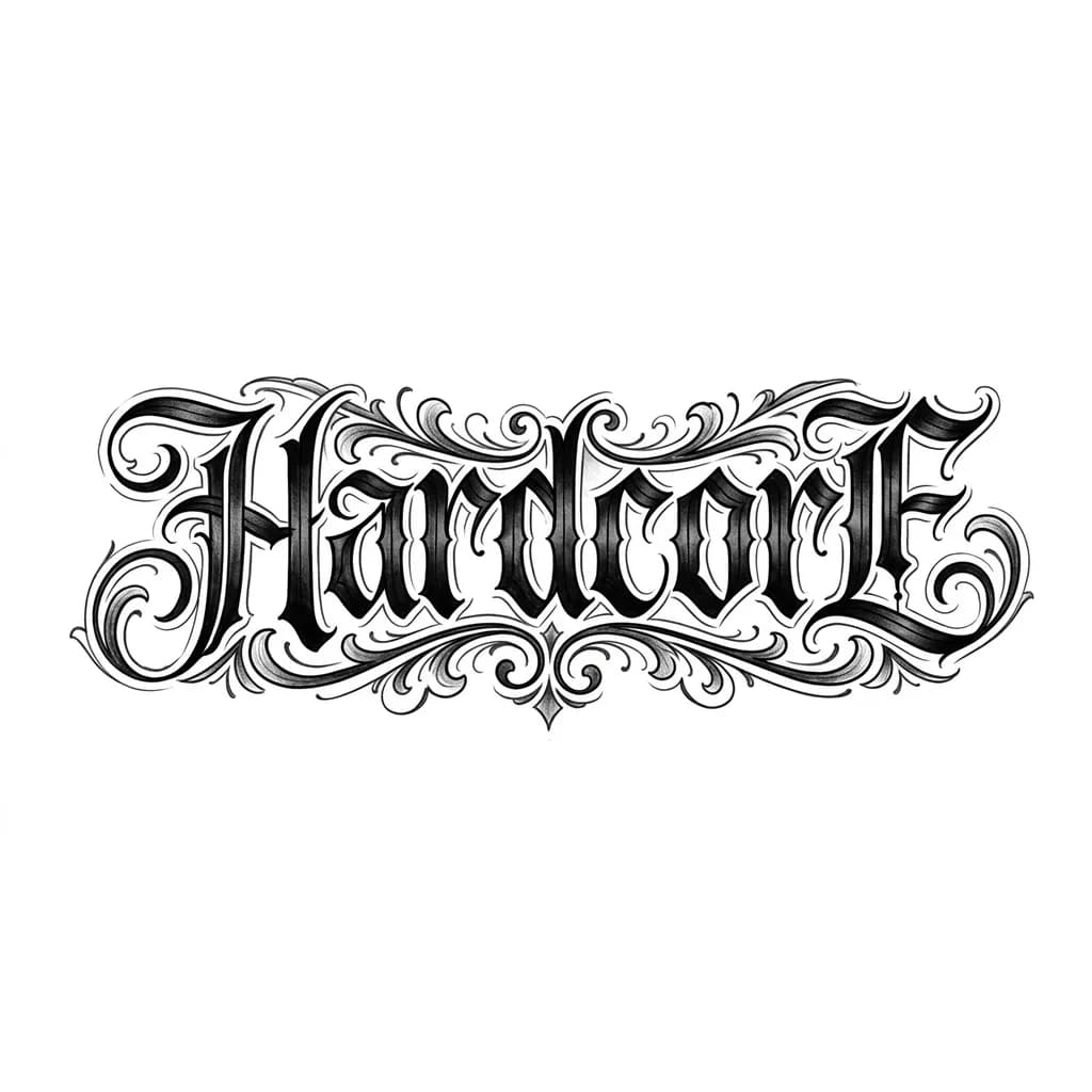 Тату эскиз: Dark lettering 