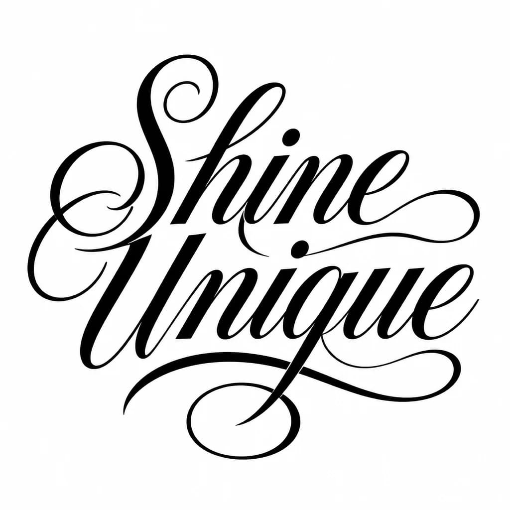 Тату эскиз: Font: Shine Unique (elegant calligraphy)