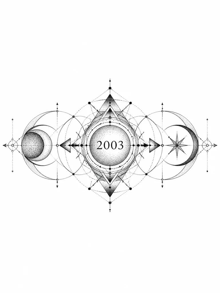 Тату эскиз: Год рождения 2003 делать единое тату