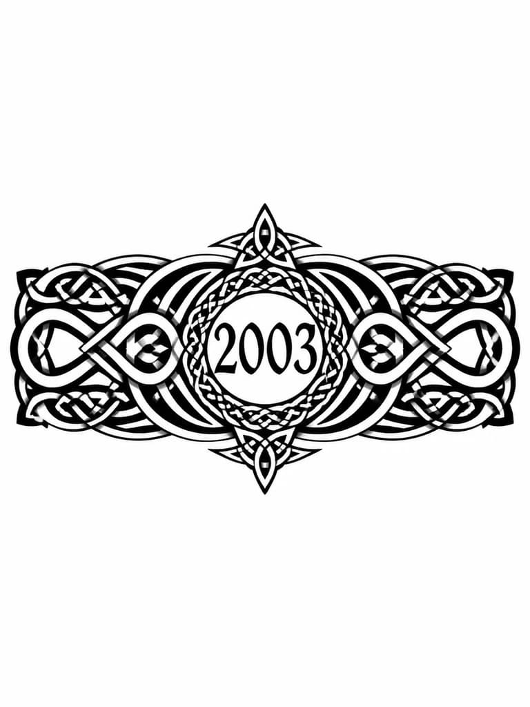 Тату эскиз: Год рождения 2003 делать единое тату
