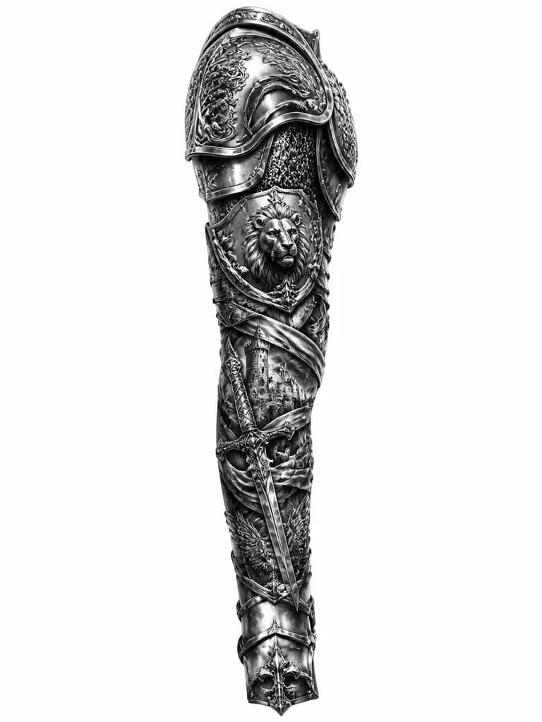 Тату эскиз: Татуировка латы и доспехи 