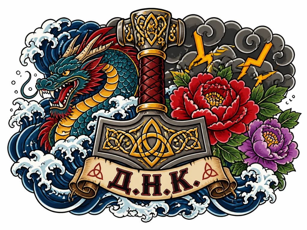 Тату эскиз: Мьельнир