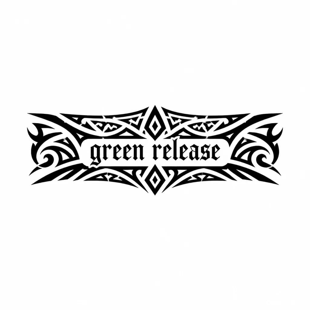 Тату эскиз: Тату поперек запястья небольшая с надписью green release